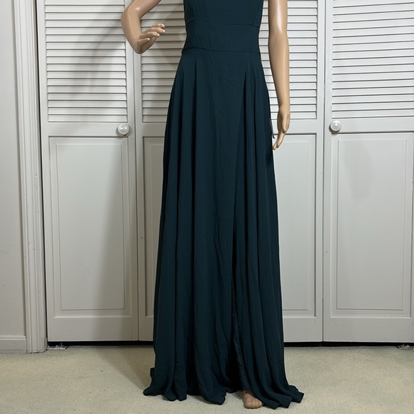 NWT Lulu's Dreamy Romance Forest Green Backless Maxi Dress Large - Picture 5 of 14
